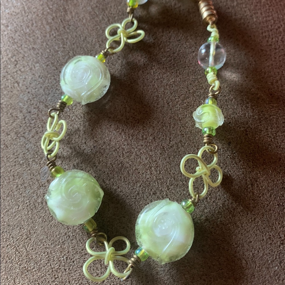 Light Green Beaded Ankle Bracelet